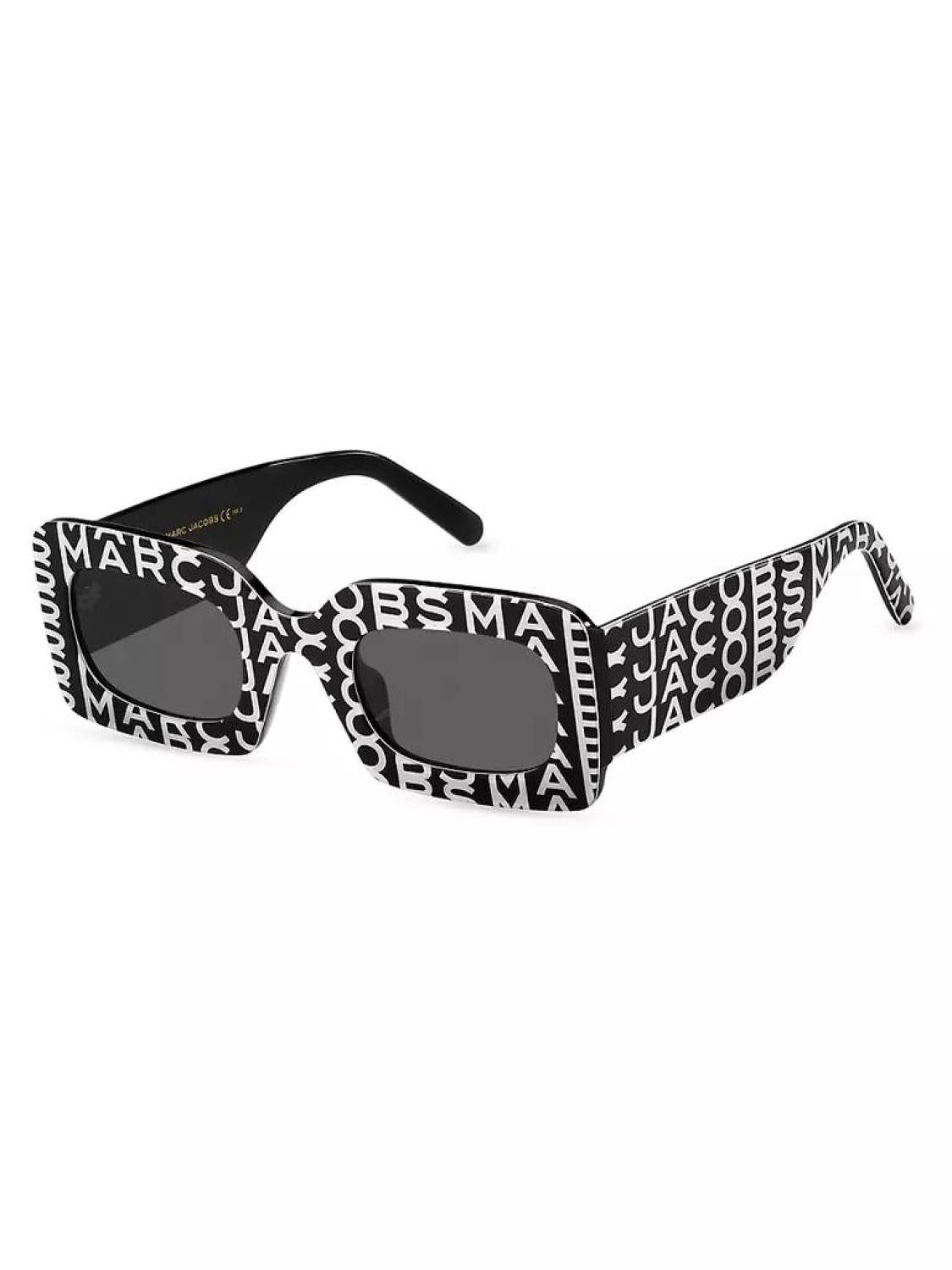 50MM Rectangle Logo Sunglasses