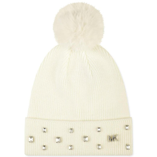 Women's Rhinestone Cuff Pom Pom Hat