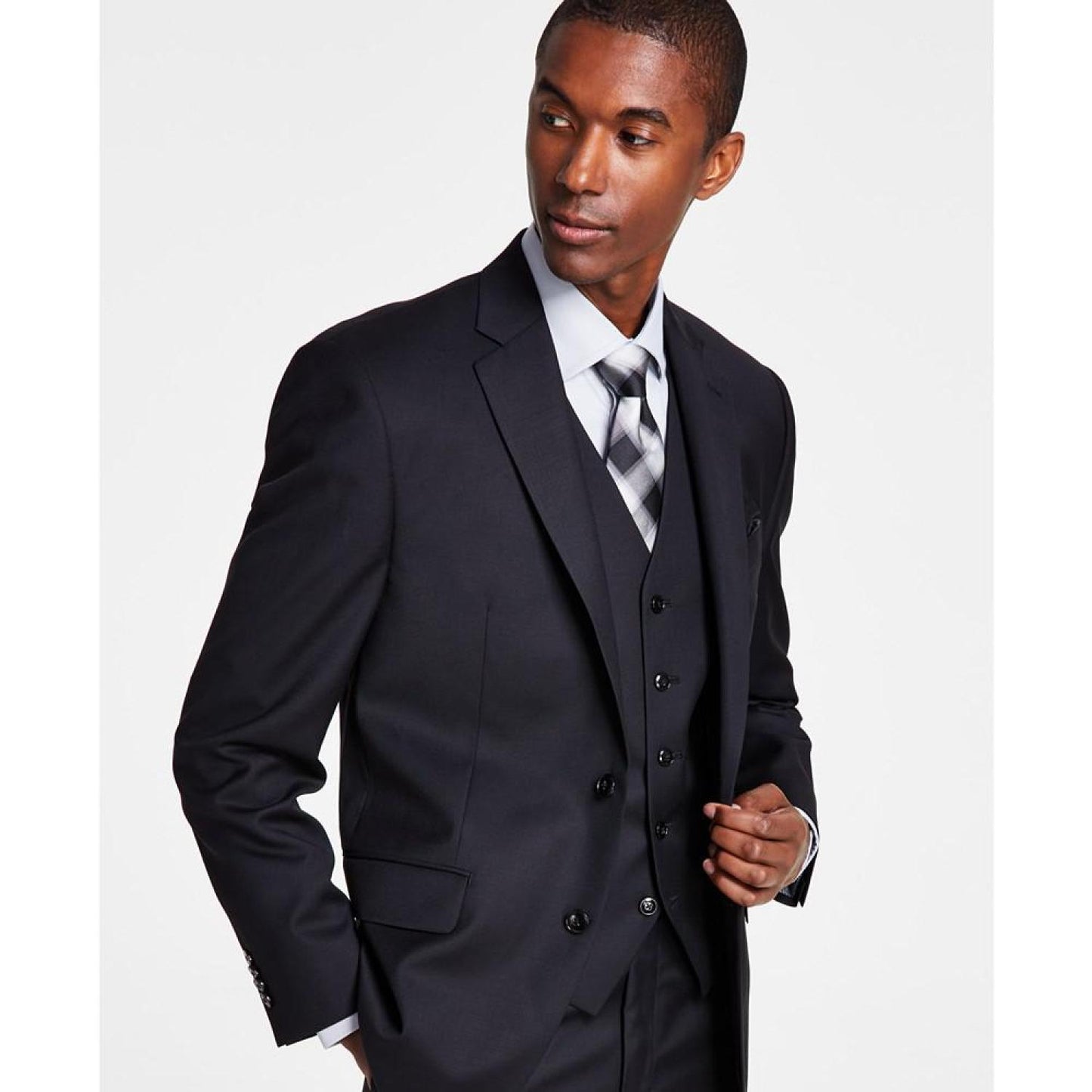 Men's Classic-Fit Wool Stretch Solid Suit Jacket