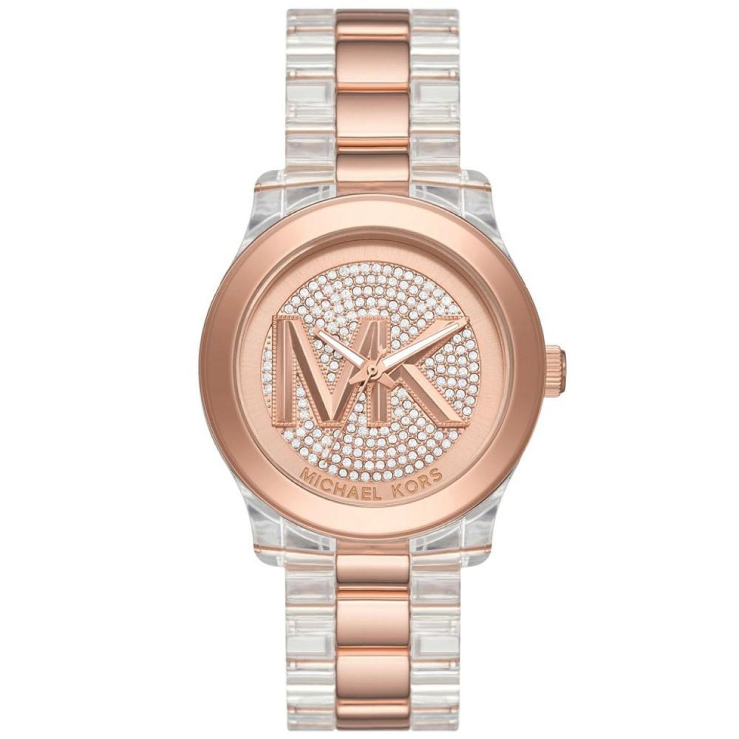 Women's Runway Quartz Three-Hand Clear Castor Oil and Rose Gold-Tone Stainless Steel Watch 38mm