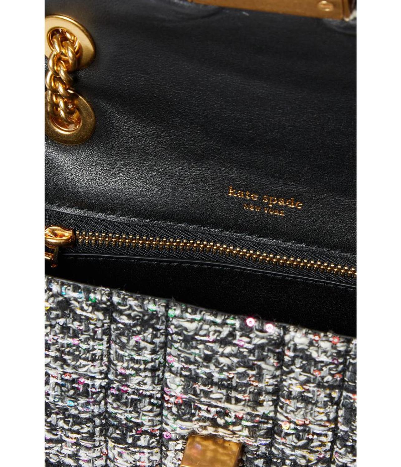 Evelyn Sequin Tweed Small Shoulder Crossbody