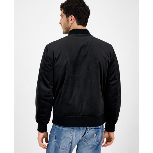 Men's Fulham Velvet Embroidered Zip-Front Bomber Jacket