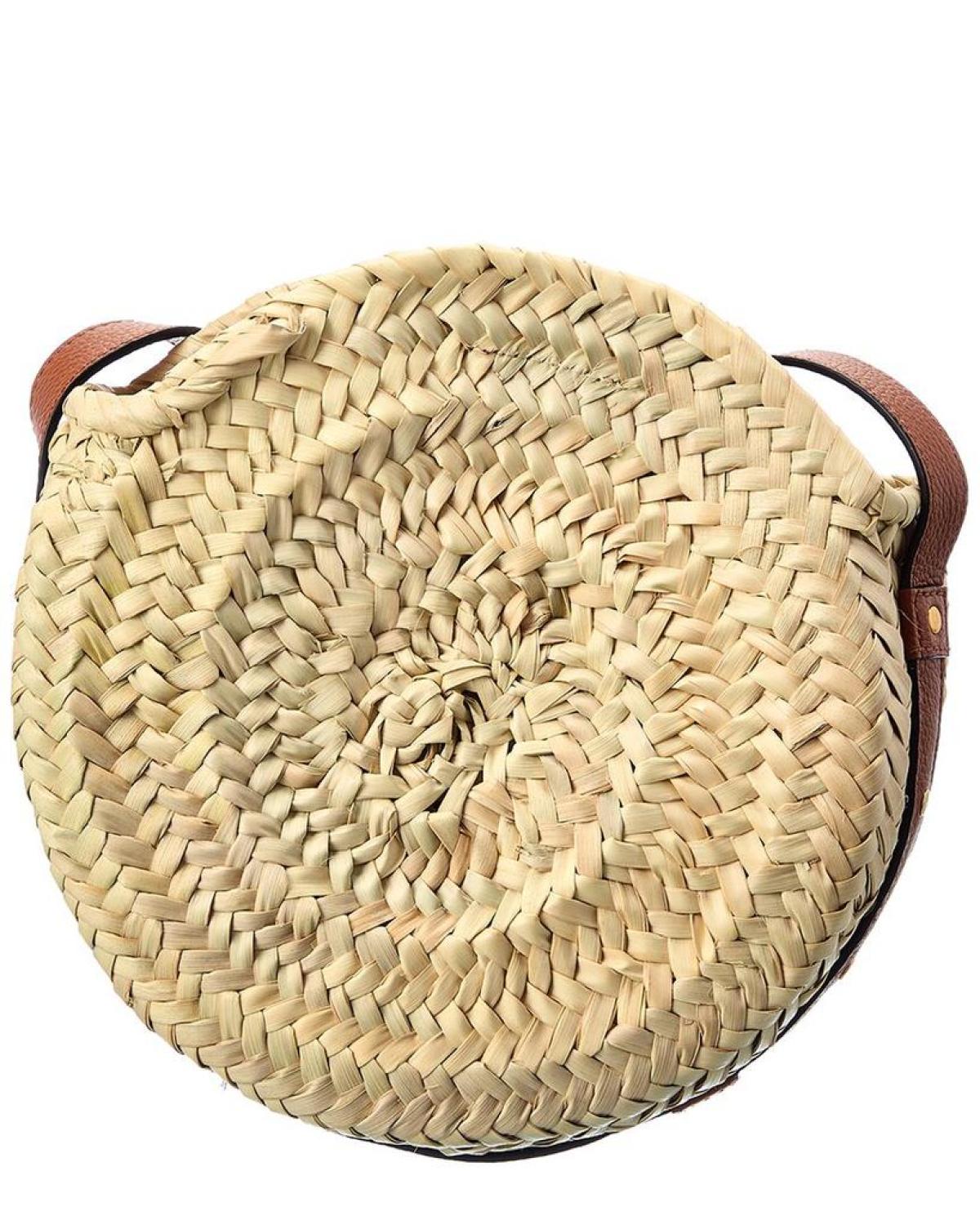 Chloé Marcie Raffia & Leather Basket Crossbody