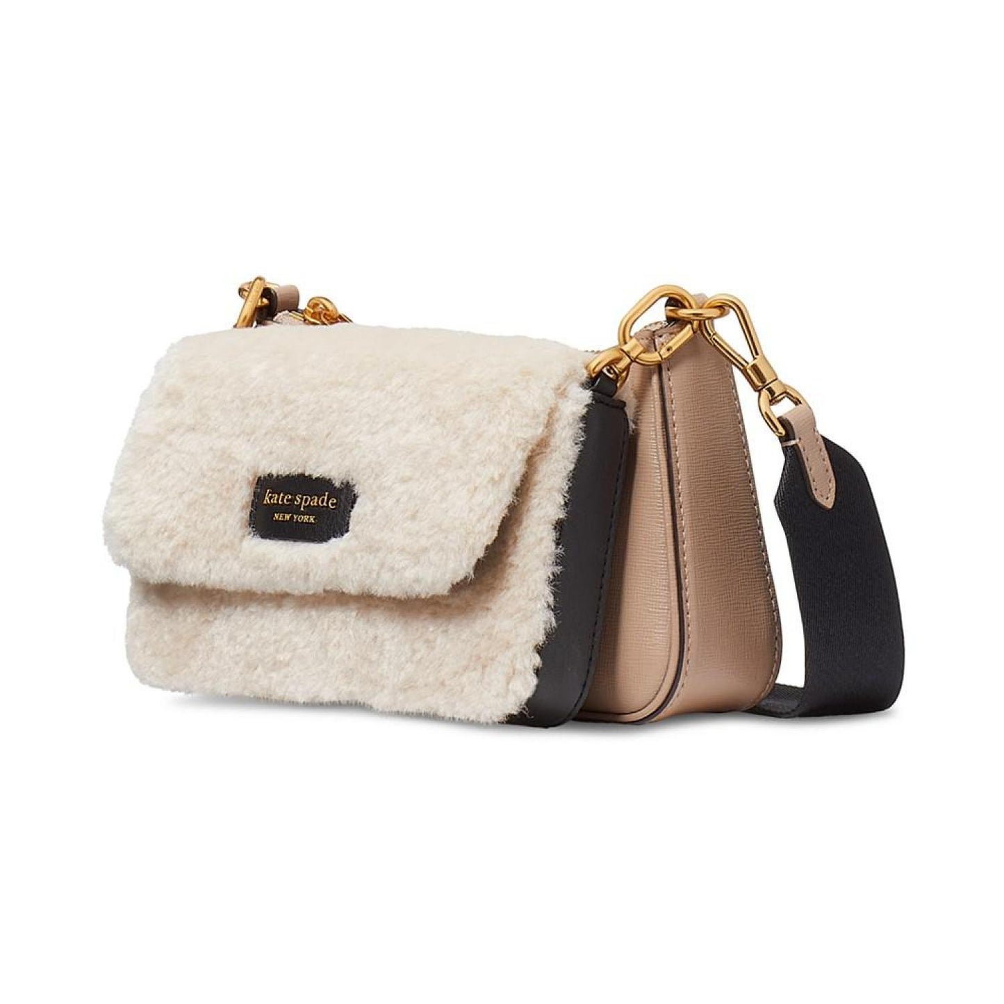 Double Up Faux Shearling Crossbody