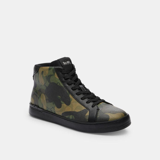 Coach Outlet Clip High Top Sneaker In Signature Canvas With Camo Print