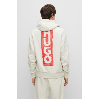 Relaxed-fit cotton hoodie with marker-inspired logos