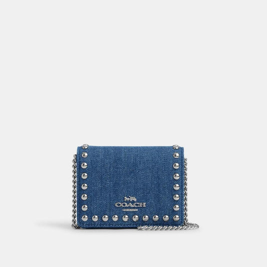 Coach Outlet Mini Wallet On A Chain With Rivets