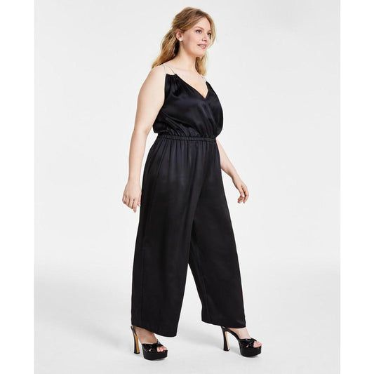 Plus Size Rhinestone-Strap Jumpsuit