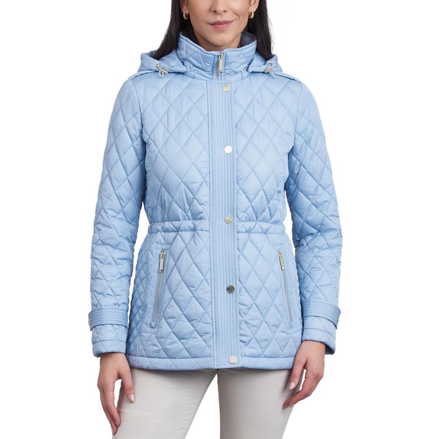 Women's Petite Quilted Hooded Anorak Coat