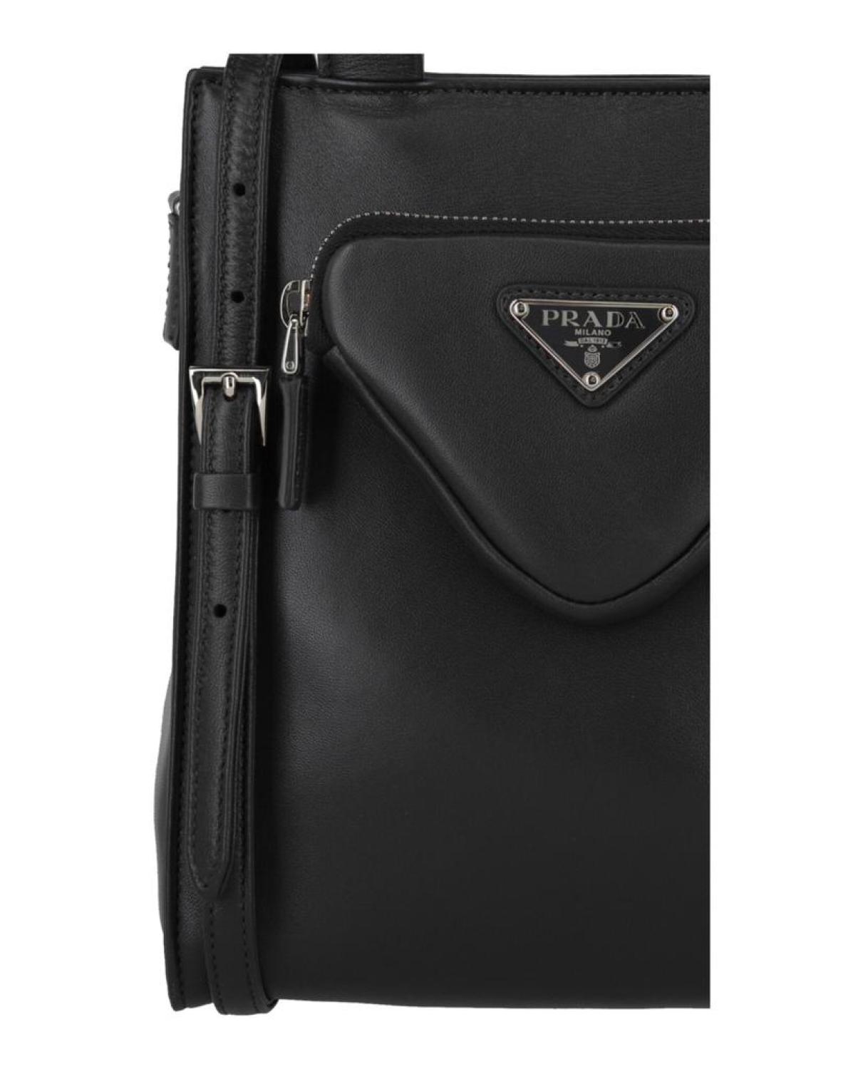 Triangle Leather Crossbody Bag