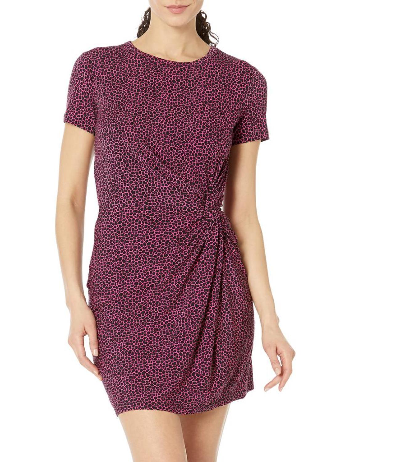 Giraffe Twist Short Sleeve Mini Dress