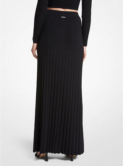 Ribbed Stretch Knit Maxi Skirt