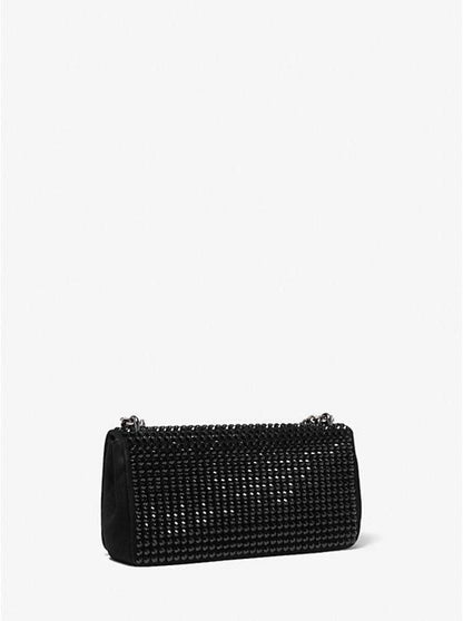 Christie Mini Crystal Embellished Suede Envelope Bag