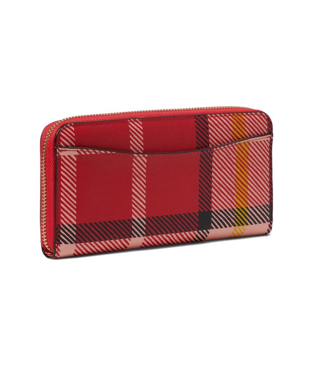 Morgan Museum Plaid Printed PVC Zip Around Continental Wallet