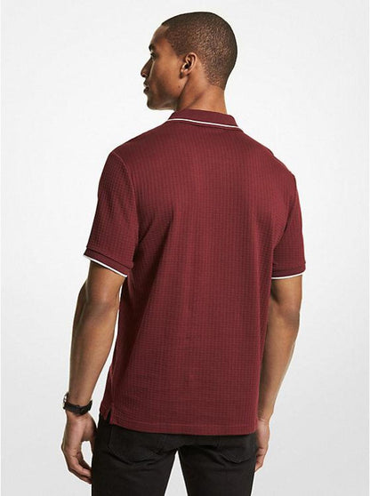 Waffle-Knit Cotton Polo Shirt