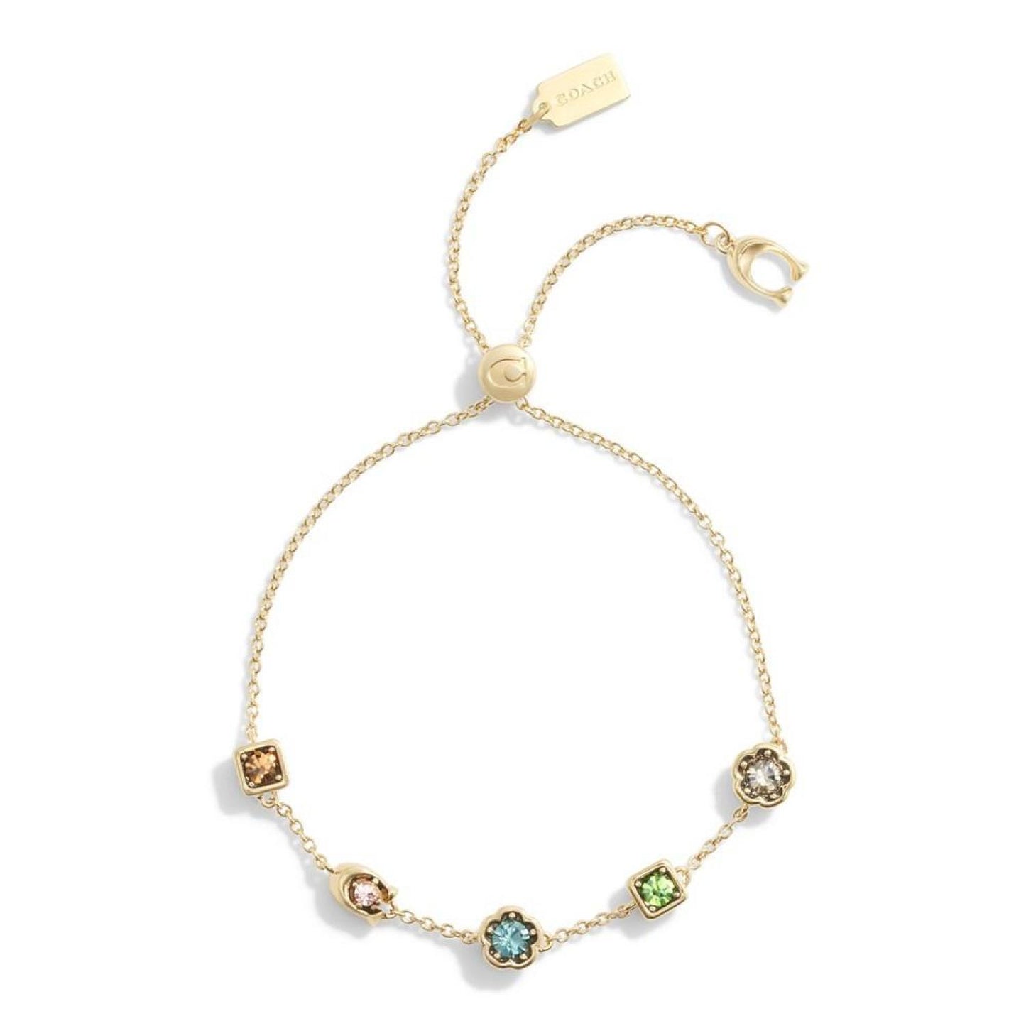 Faux Stone Signature Sculpted C Gem Slider Bracelet