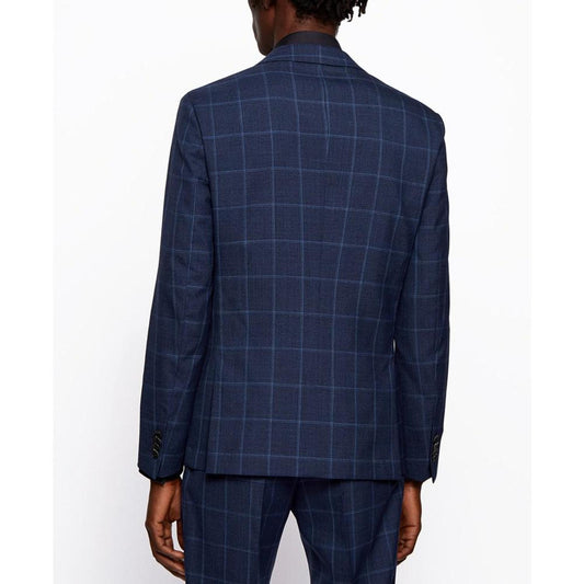 Men's Plain-Check Slim-Fit Jacket