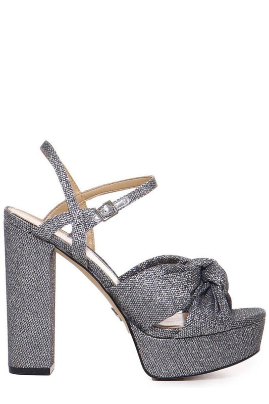 Michael Michael Kors Jordyn Embellished Glitter Chain Mesh Platform Sandals