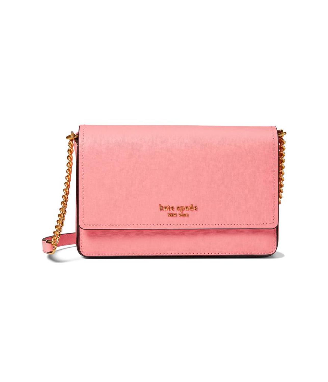 Morgan Saffiano Leather Flap Chain Wallet