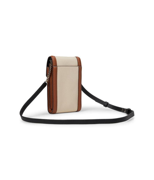 Knott Color-Blocked Pebbled Leather North/South Phone Crossbody