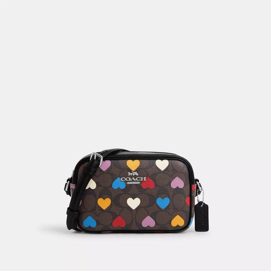 Coach Outlet Mini Jamie Camera Bag In Signature Canvas With Heart Print