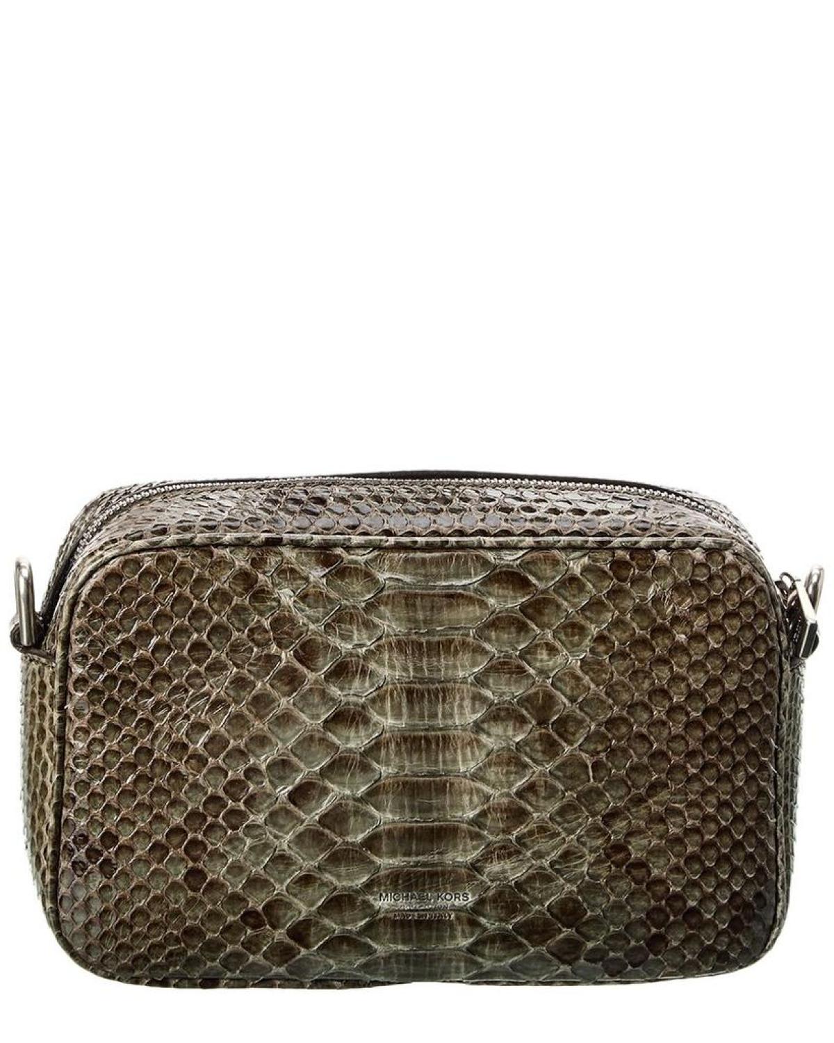 Michael Kors Collection Snake-Embossed Leather Crossbody