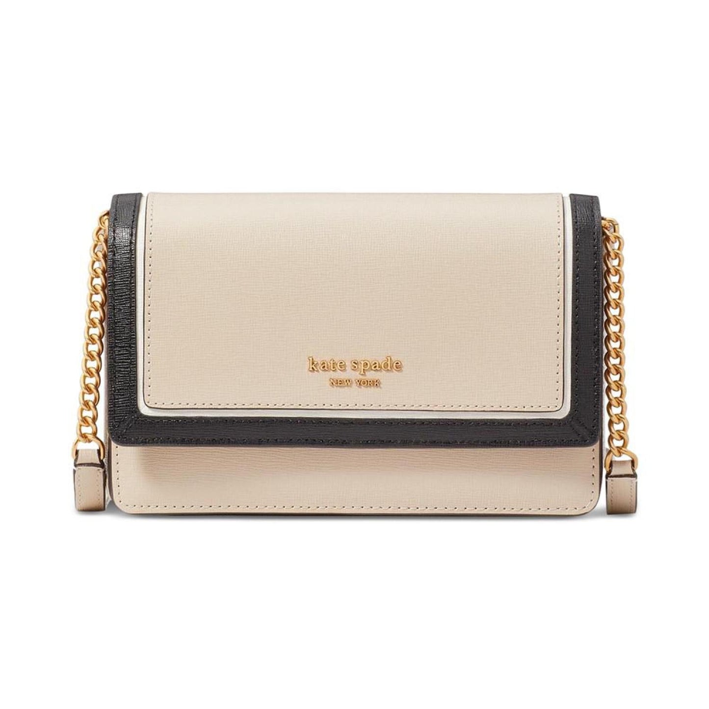 Morgan Colorblocked Saffiano Leather Flap Chan Wallet