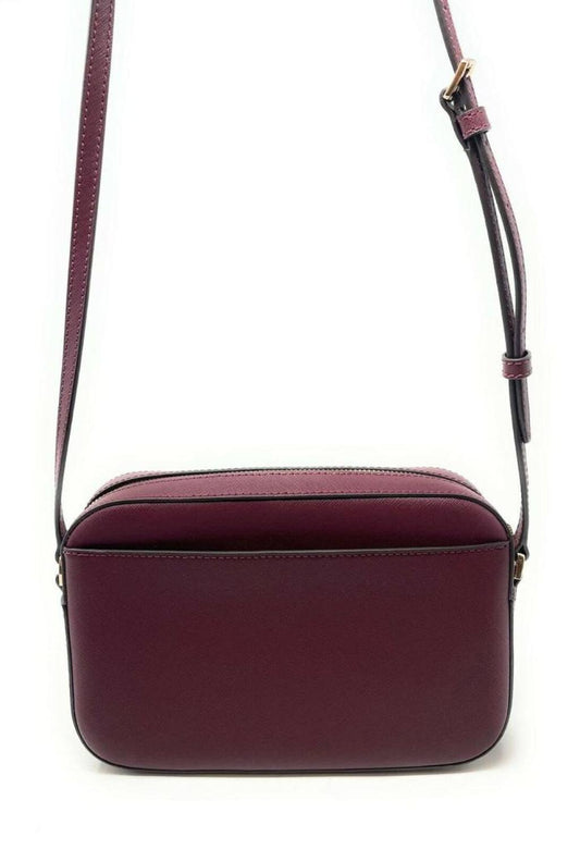 Michael Kors Jet Set East West Chain Merlot Saffiano Leather Crossbody Bag