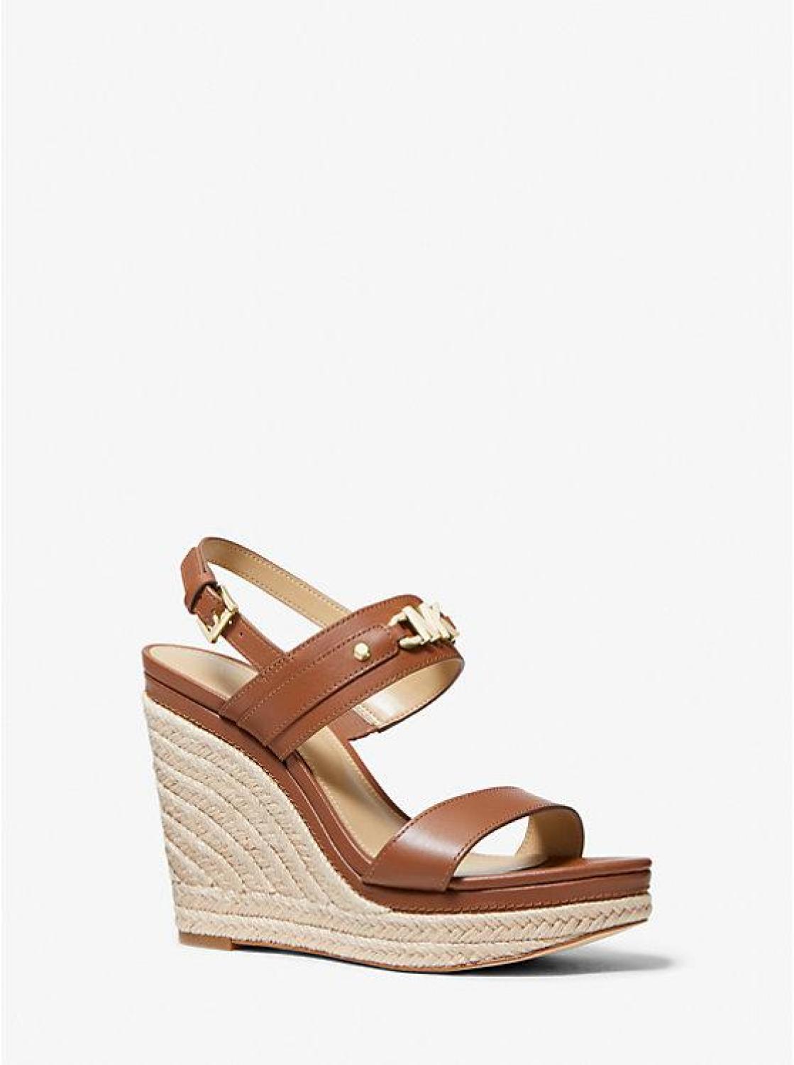 Farrah Leather Wedge Sandal