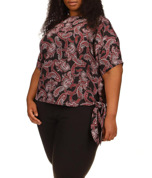 Plus Size Pop French Paisley Tie Top