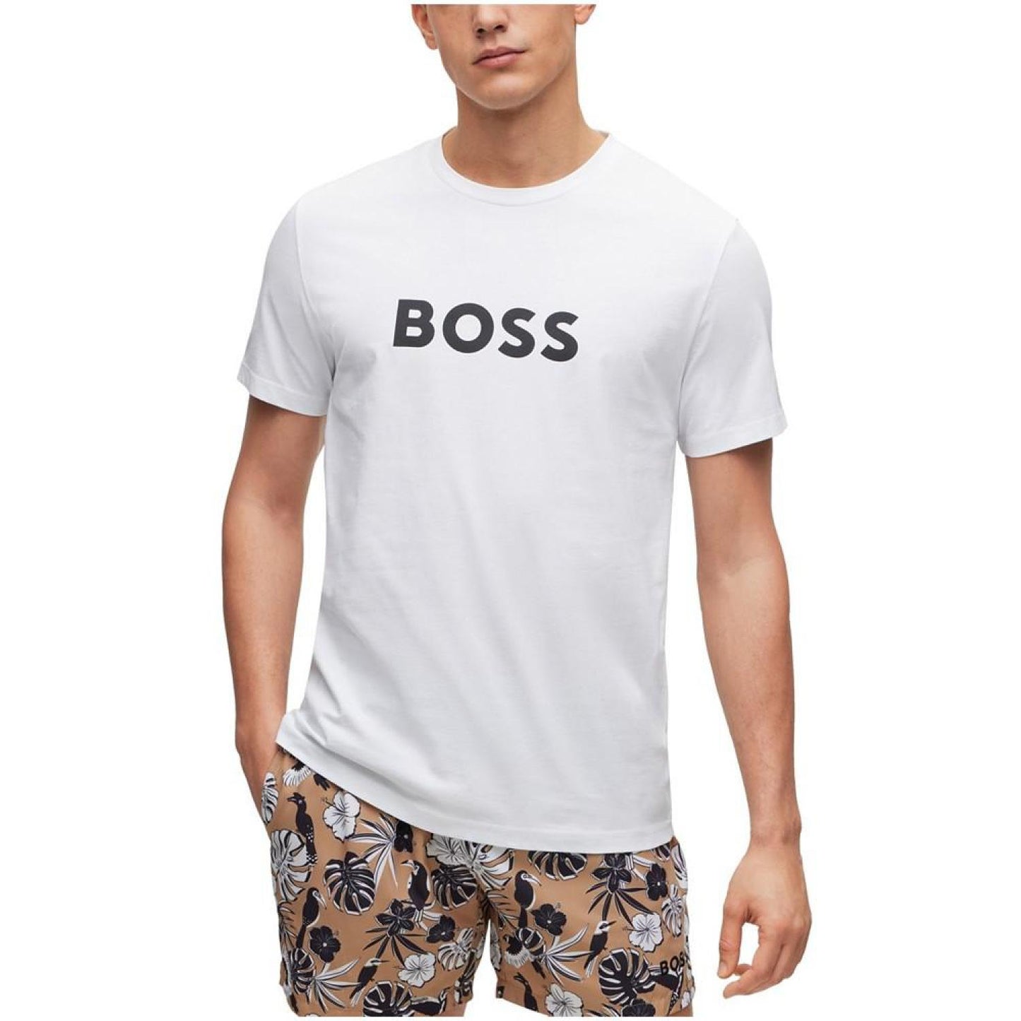 Men's Contrast Logo Cotton Relaxed-Fit T-shirt