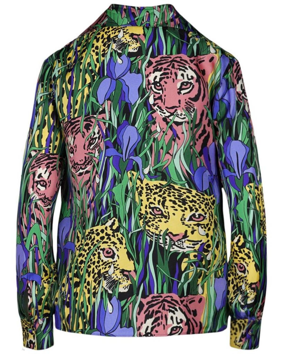 Gucci Feline Garden Silk Top