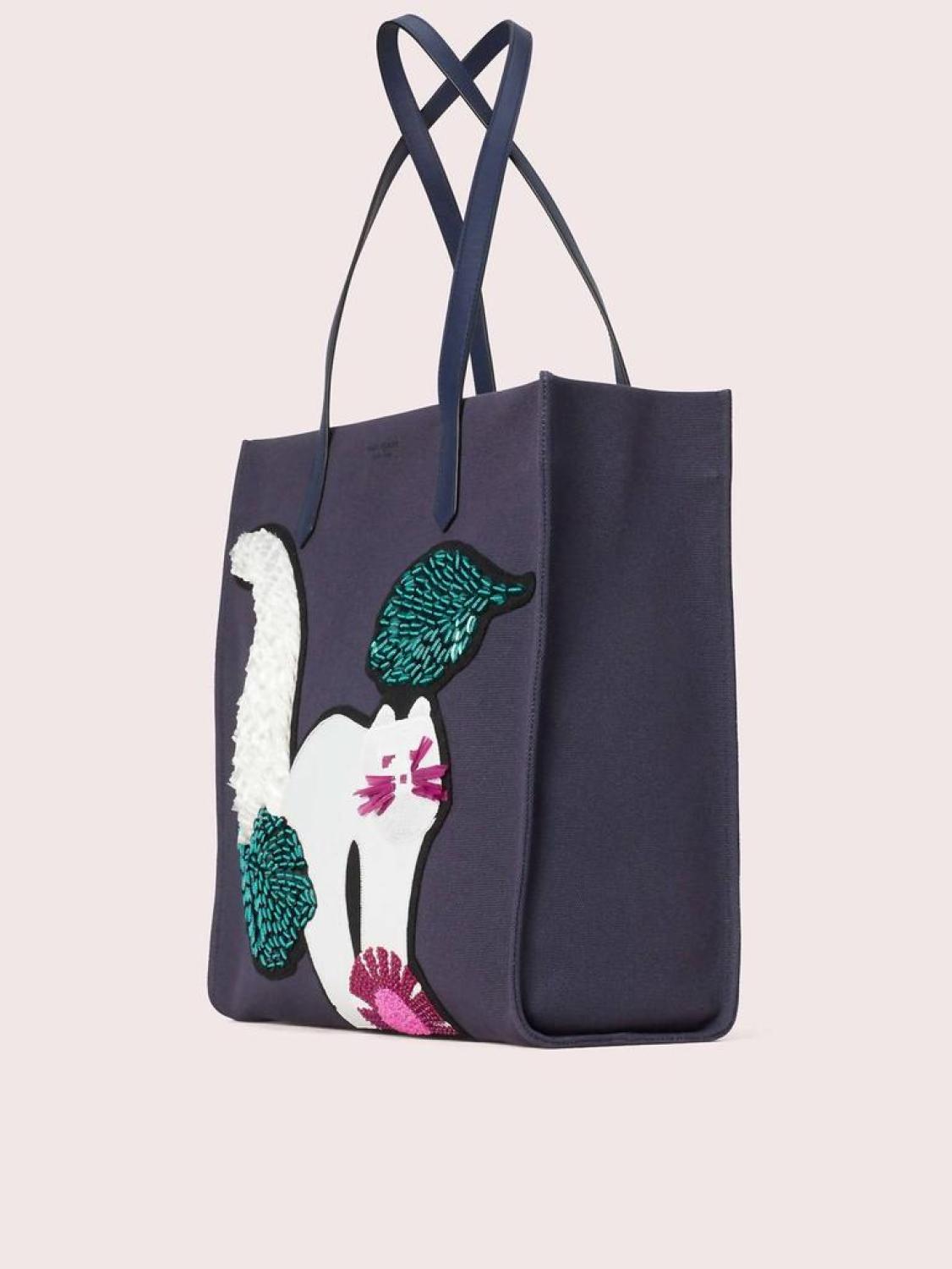 Kitt Embellished Extra Large North South Tote Bag In Blazer Blue Multi