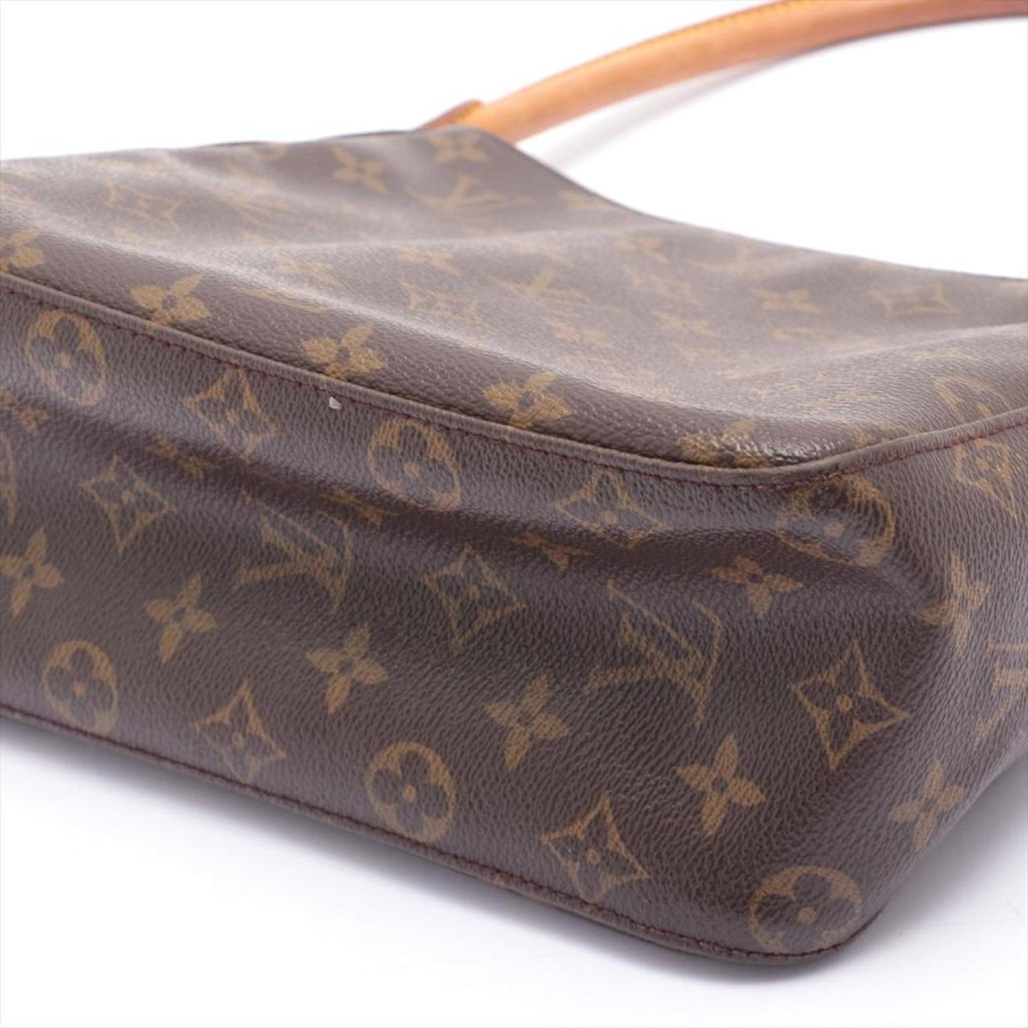 Louis Vuitton Brown Monogram Canvas Leather Looping MM Shoulder Bag