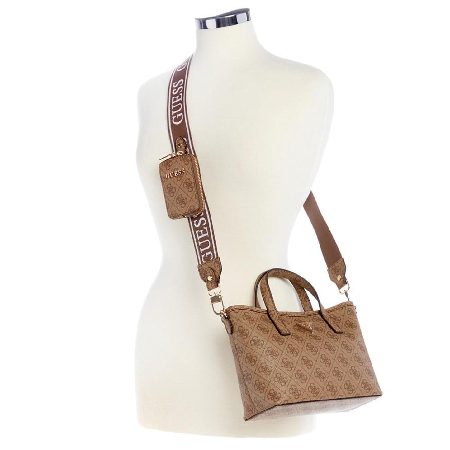 Latona Small Webbing Strap Monogram Crossbody Tote