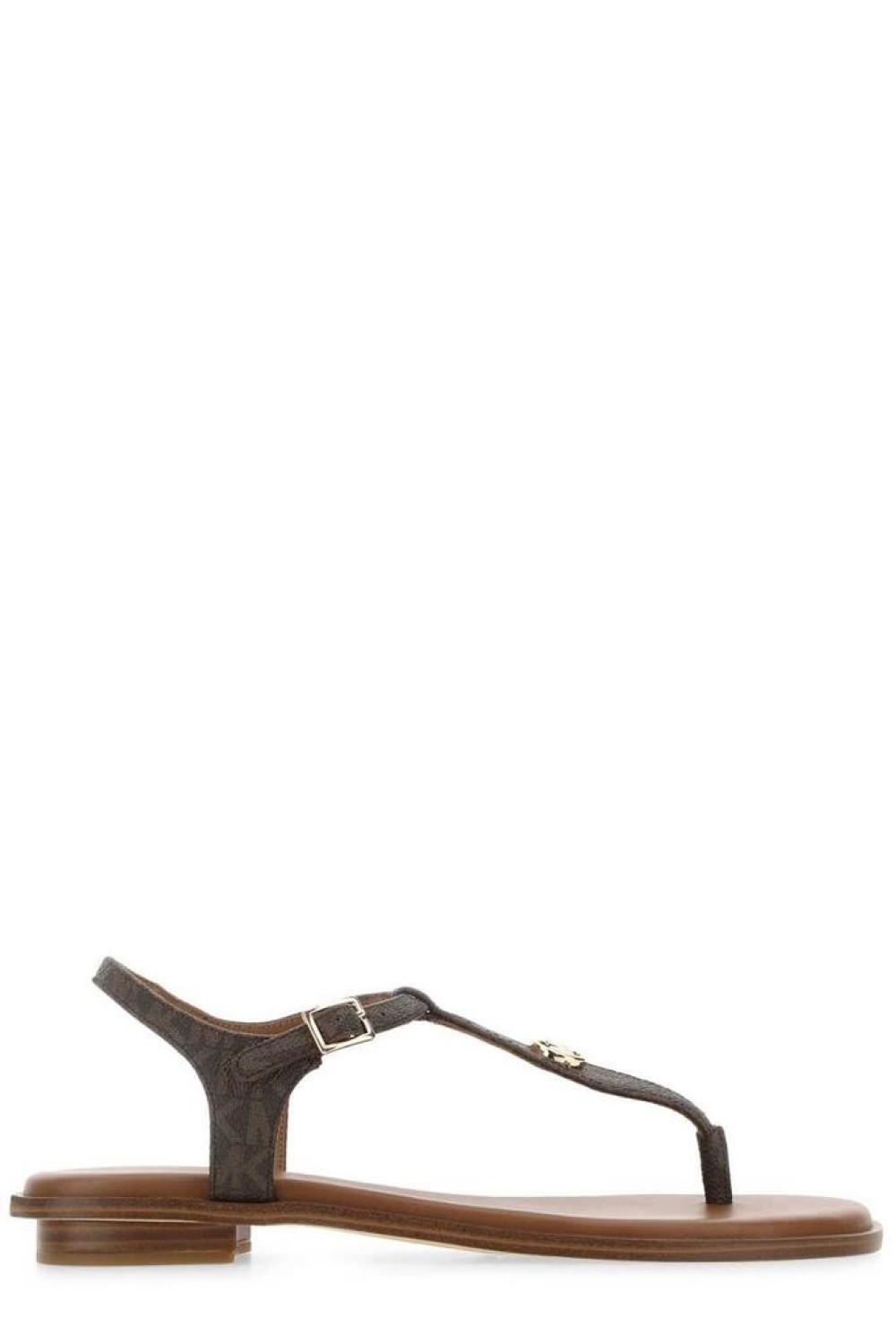 Michael Michael Kors Logo Plaque T-Bar Strap Sandals