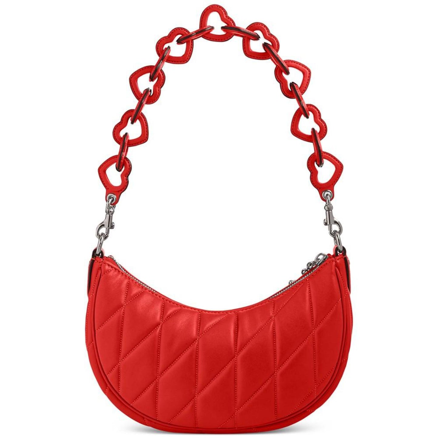 Quilted Pillow Leather Mira Shoulder Bag with Heart Strap