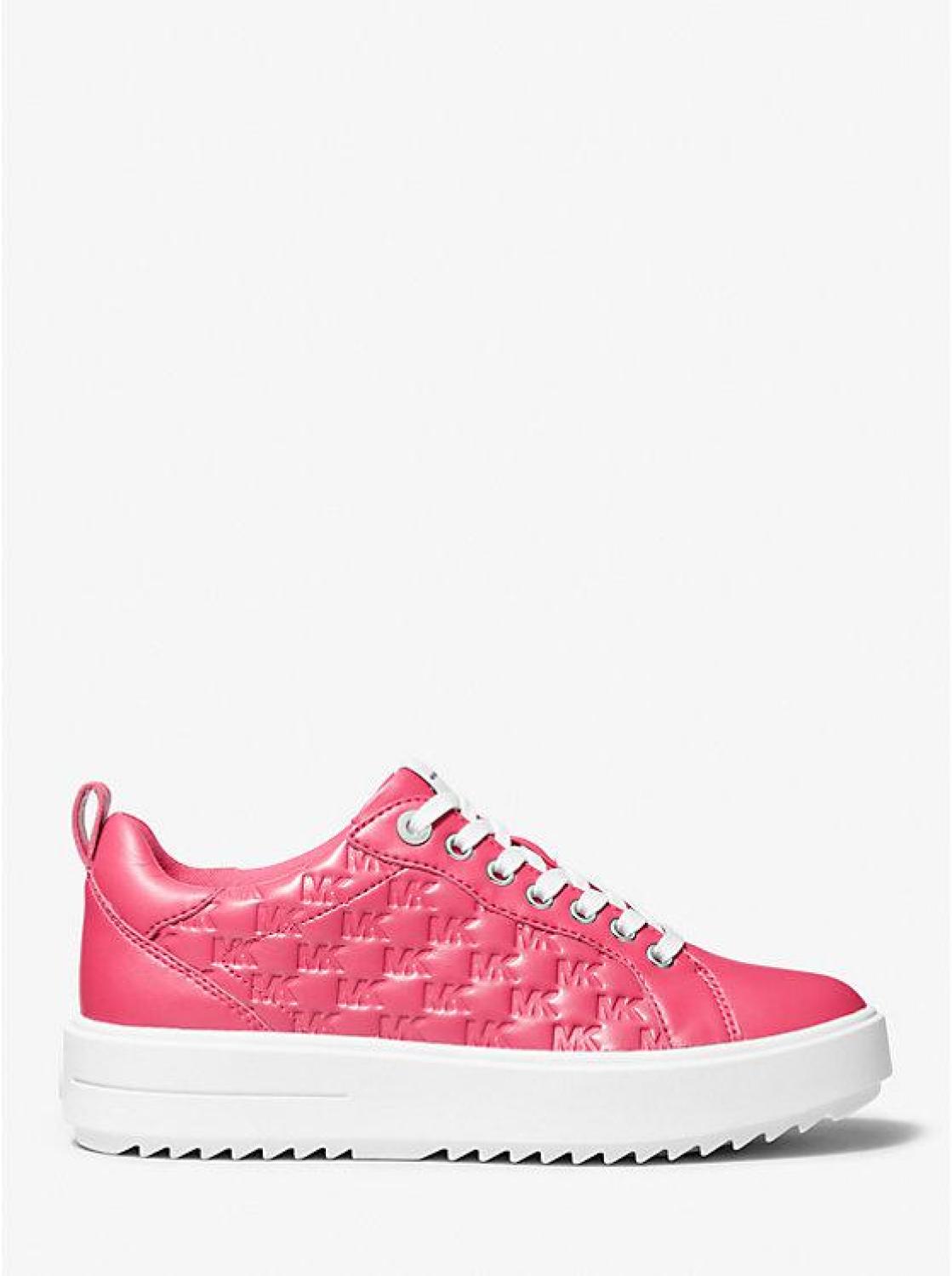 Emmett Logo Embossed Faux Patent Leather Sneakers