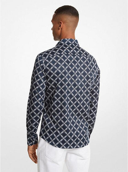 Empire Logo Print Stretch Cotton Shirt