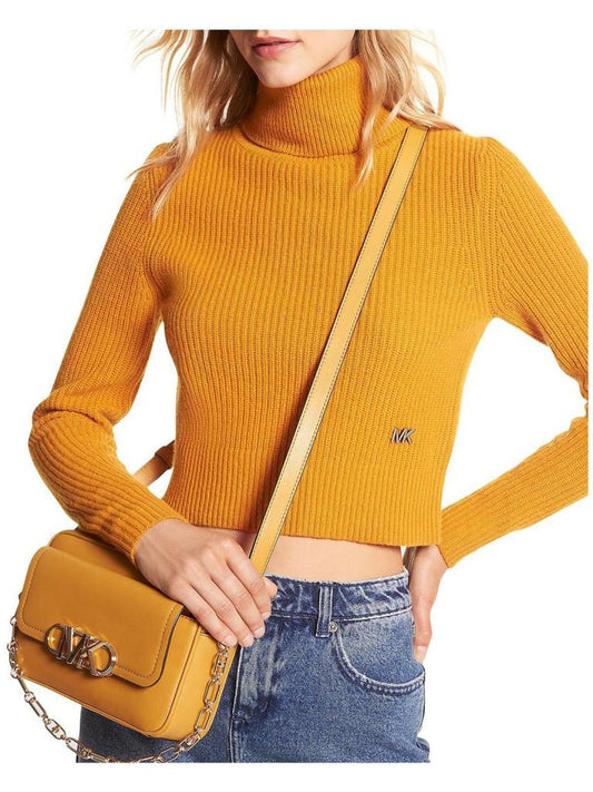 Womens Wool Crop Turtleneck Sweater