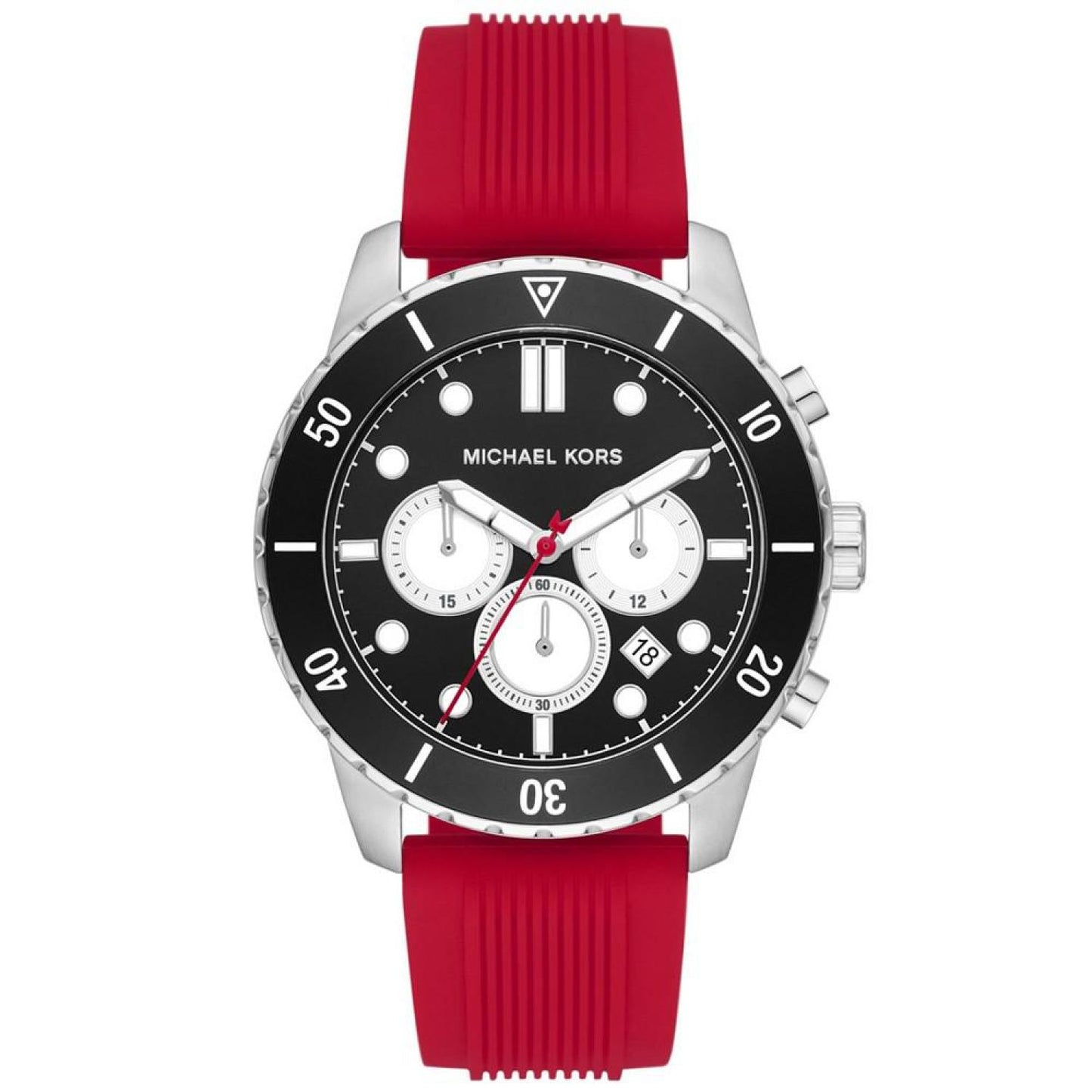 Men's Cunningham Chronograph Red Silicone Watch 44mm