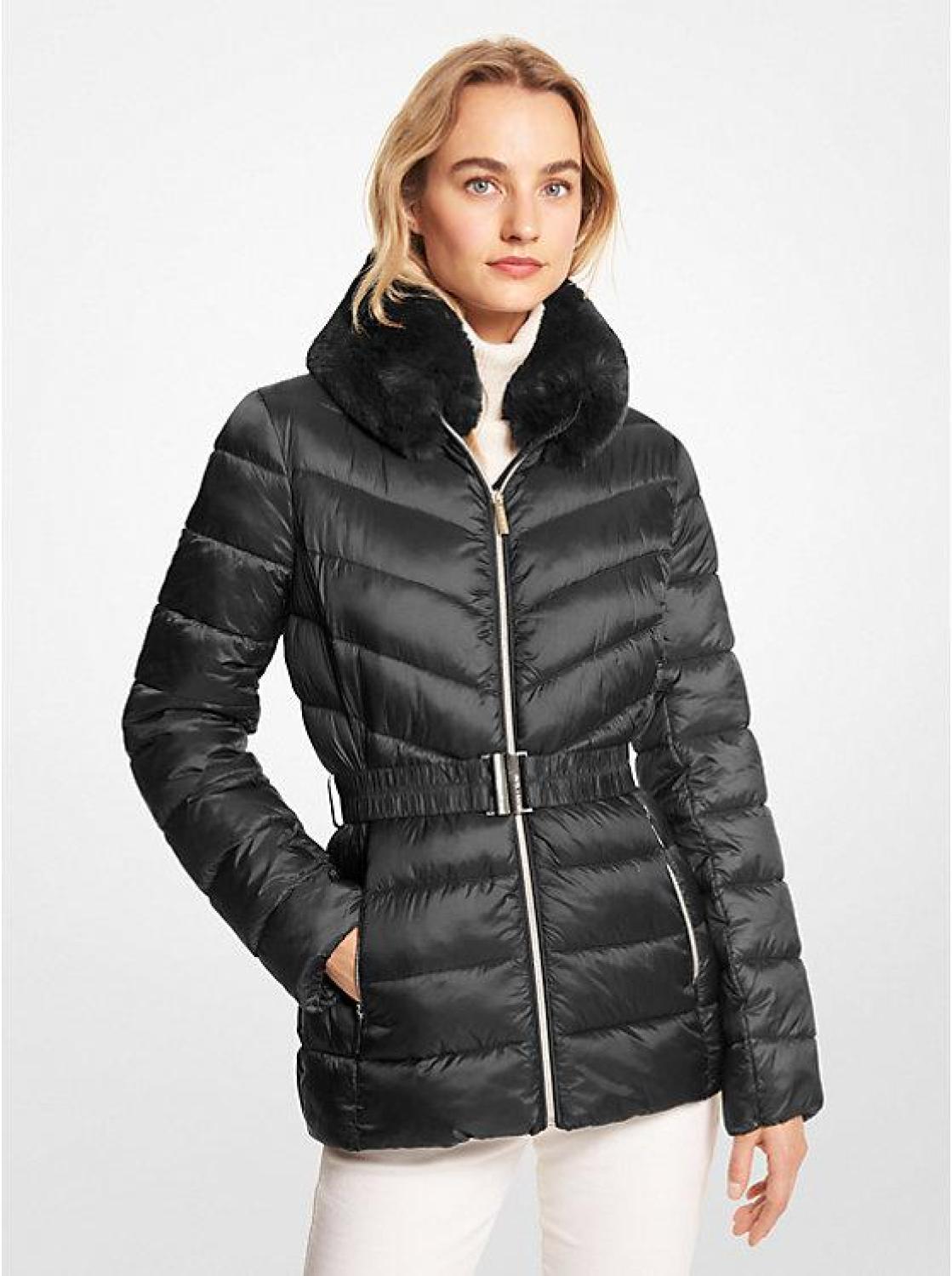 Quilted nylon 2025 packable puffer coat