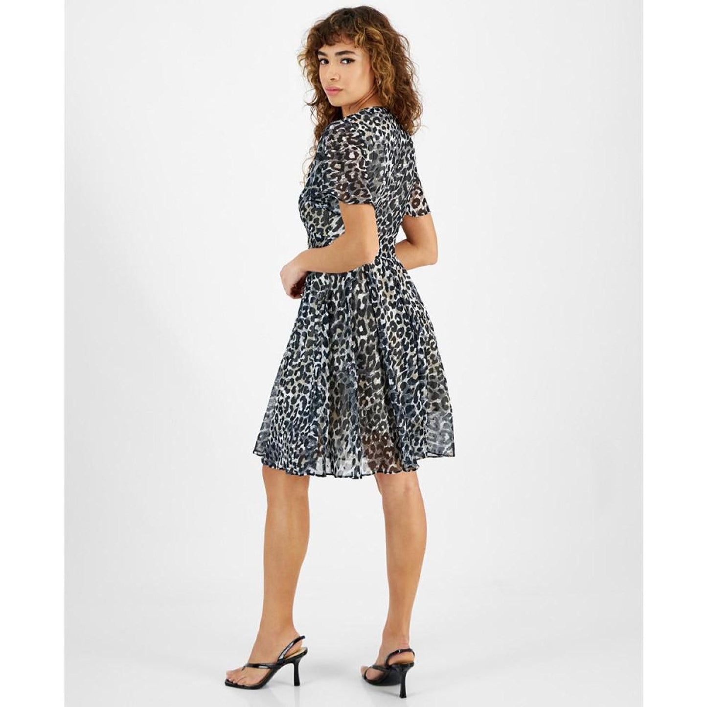 Women's Felicia Flutter-Sleeve Flare Dress