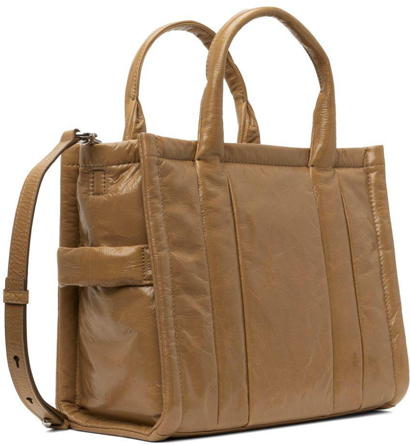 Tan 'The Shiny Crinkle Small' Tote