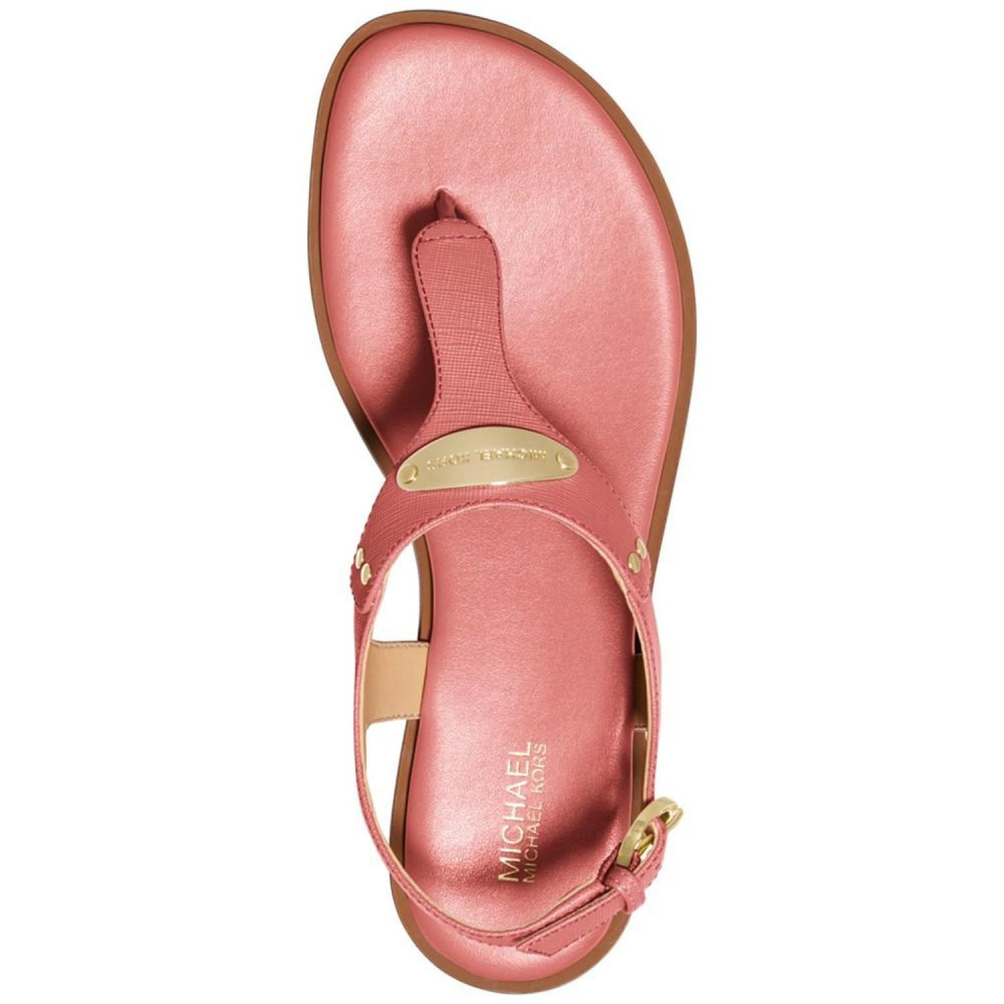 Women's MK Plate Flat Thong Sandals