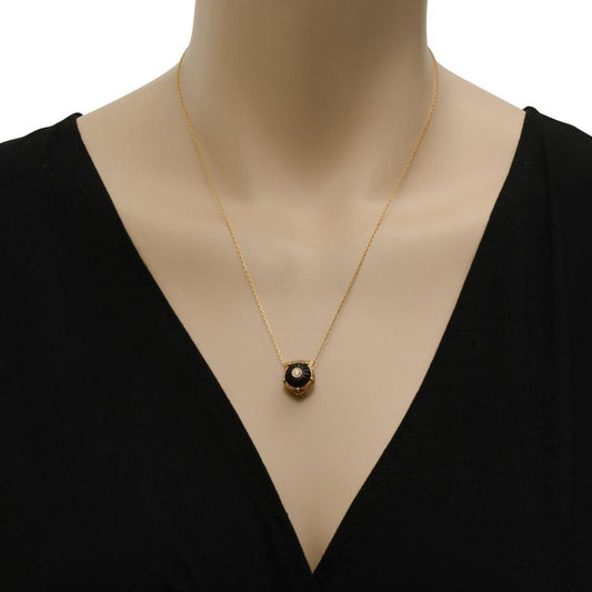 Gucci Le Marche Des Merveilles 18K Yellow Gold, Diamond and Black Onyx Reversible Pendant Necklace YBB50280800100U