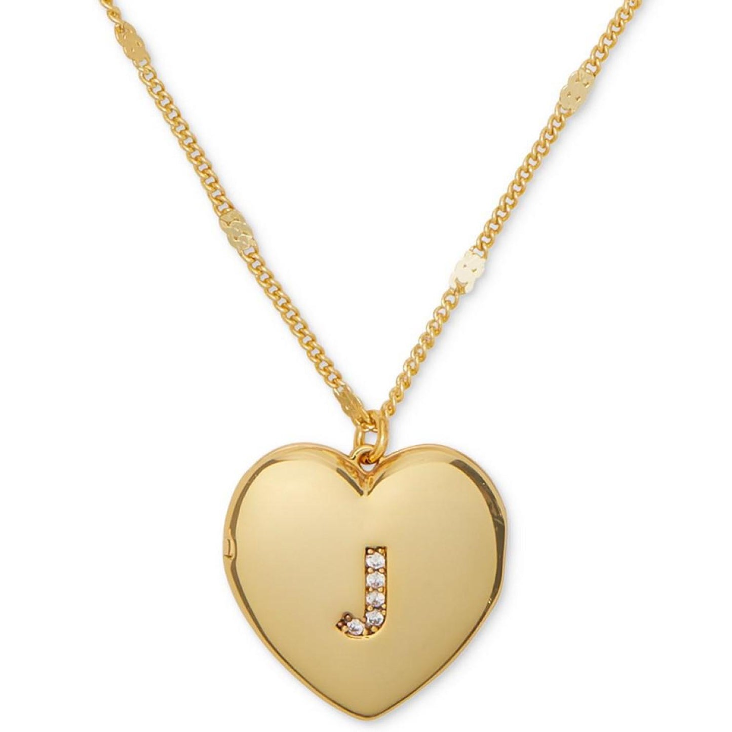 Gold-Tone Crystal A Locket Pendant Necklace, 16" + 3" extender