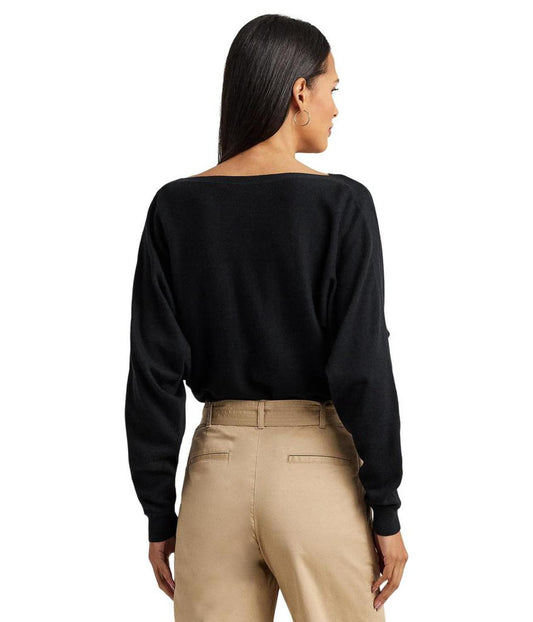 Cotton-Blend Dolman-Sleeve Sweater