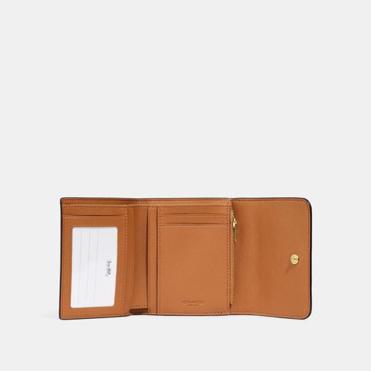 Coach Outlet Small Trifold Wallet In Blocked Signature Canvas