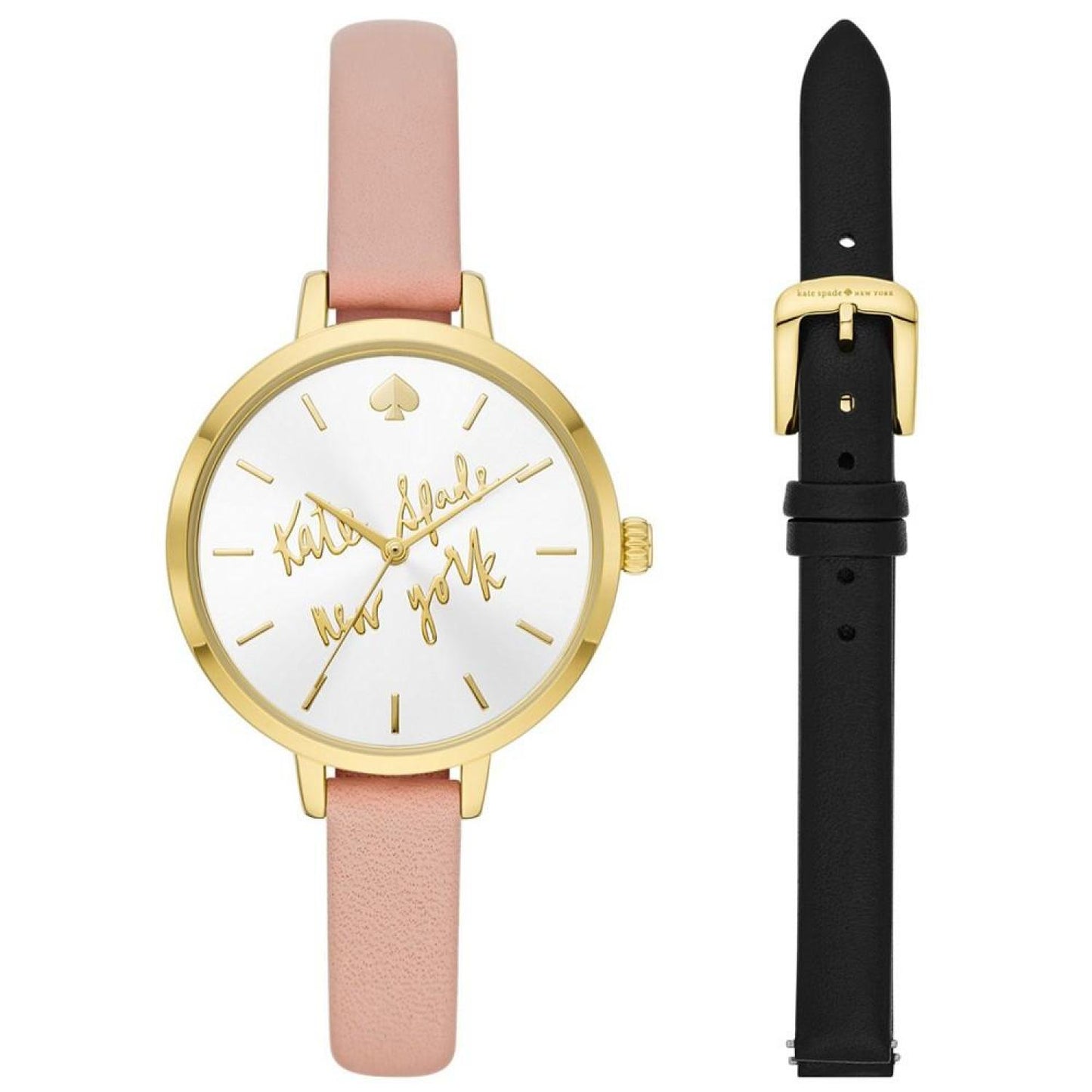 Women's Metro Three-Hand Blush Leather Watch 34mm and Strap Set